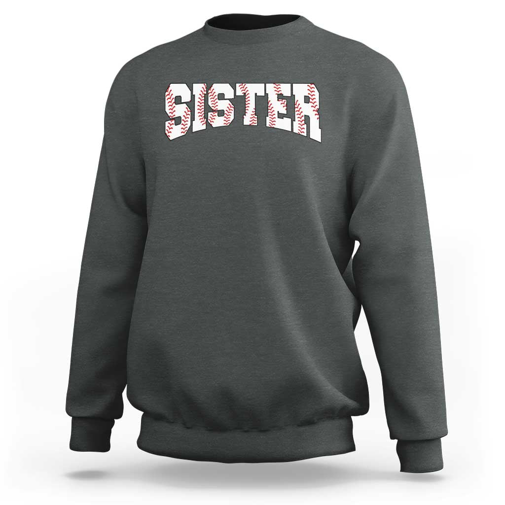 Baseball Sister Sweatshirt Retro Varsity Baseball Season Family