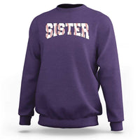 Baseball Sister Sweatshirt Retro Varsity Baseball Season Family