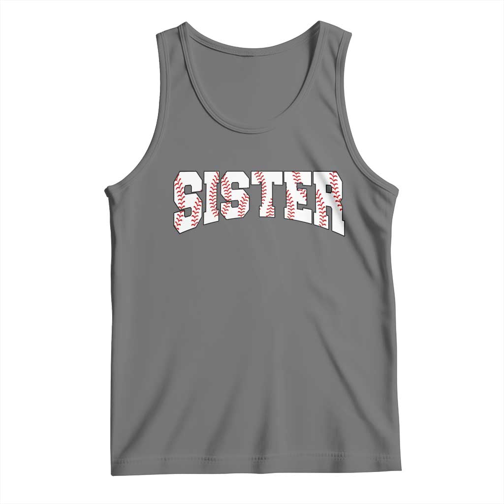 Baseball Sister Tank Top Retro Varsity Baseball Season Family