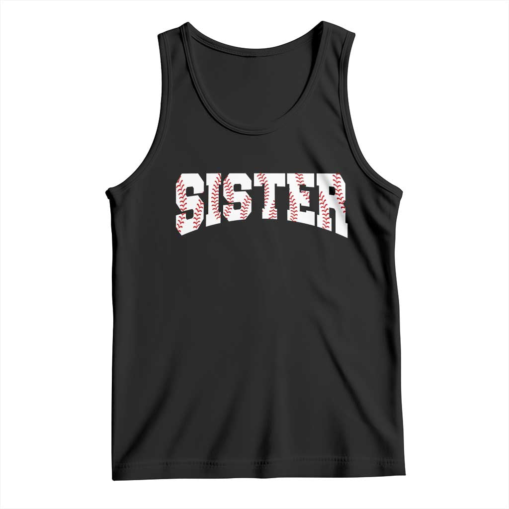 Baseball Sister Tank Top Retro Varsity Baseball Season Family