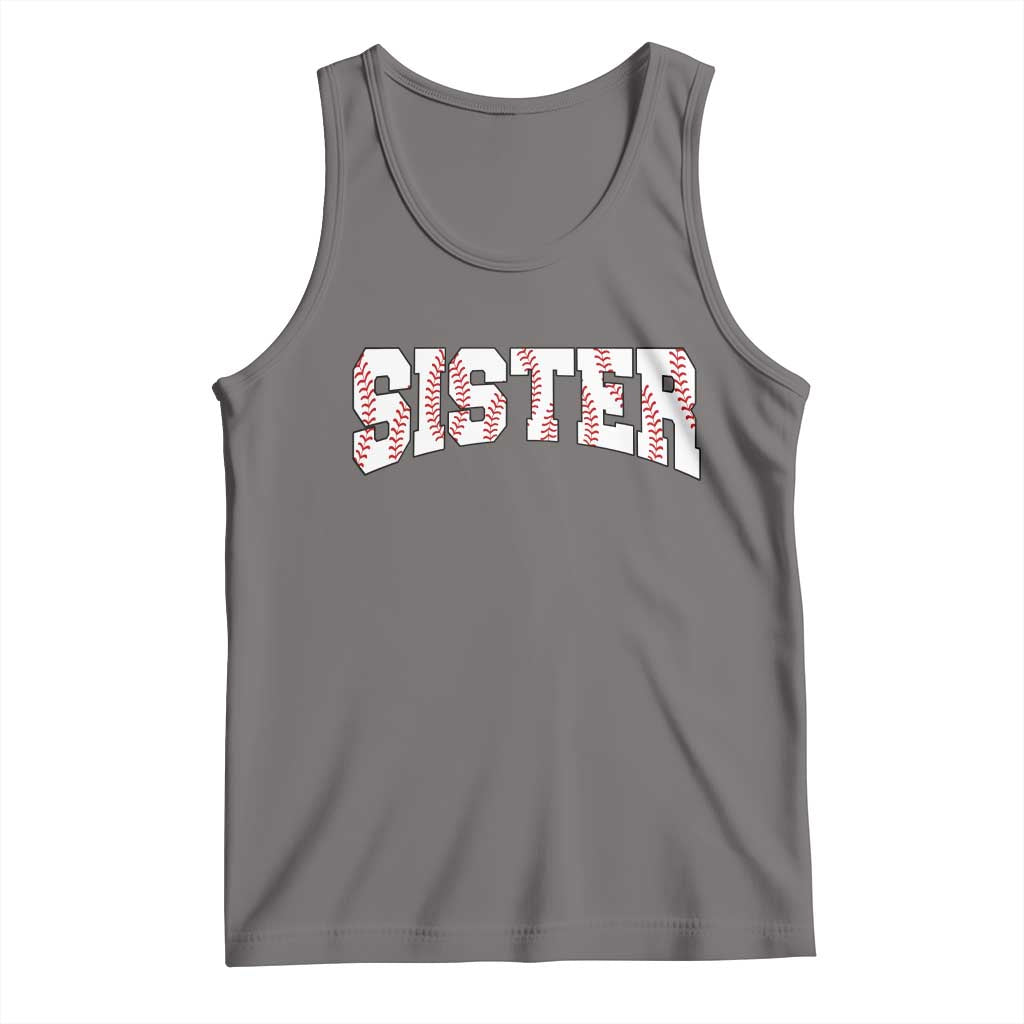 Baseball Sister Tank Top Retro Varsity Baseball Season Family