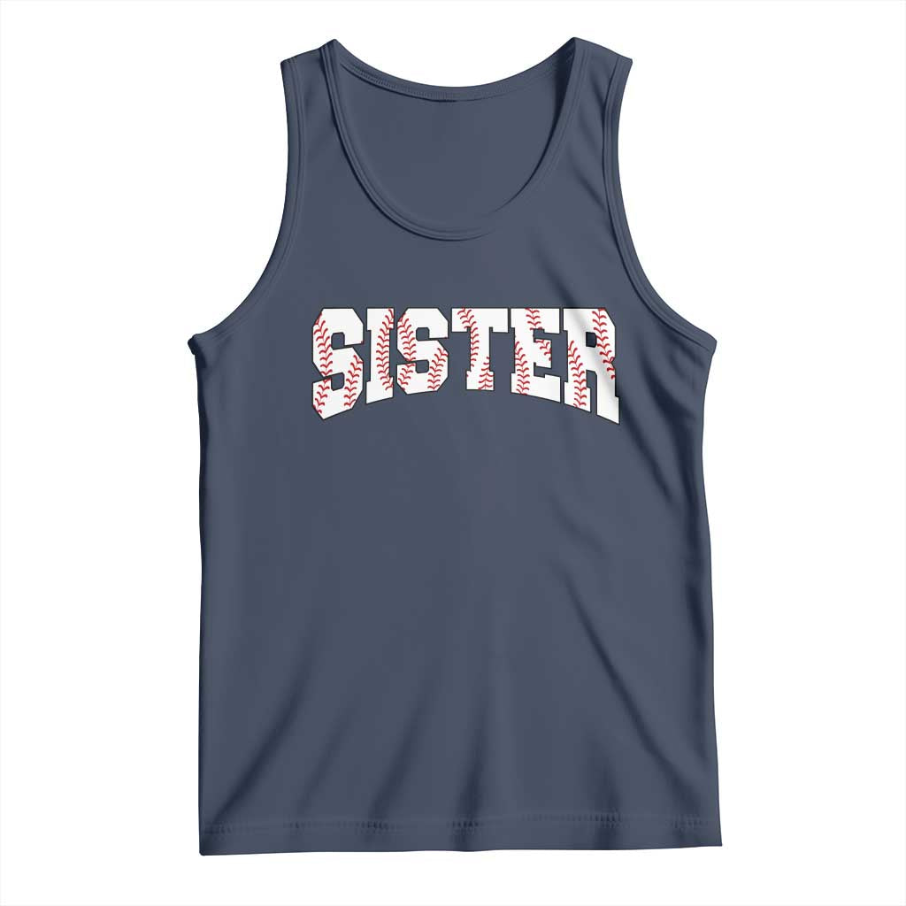 Baseball Sister Tank Top Retro Varsity Baseball Season Family