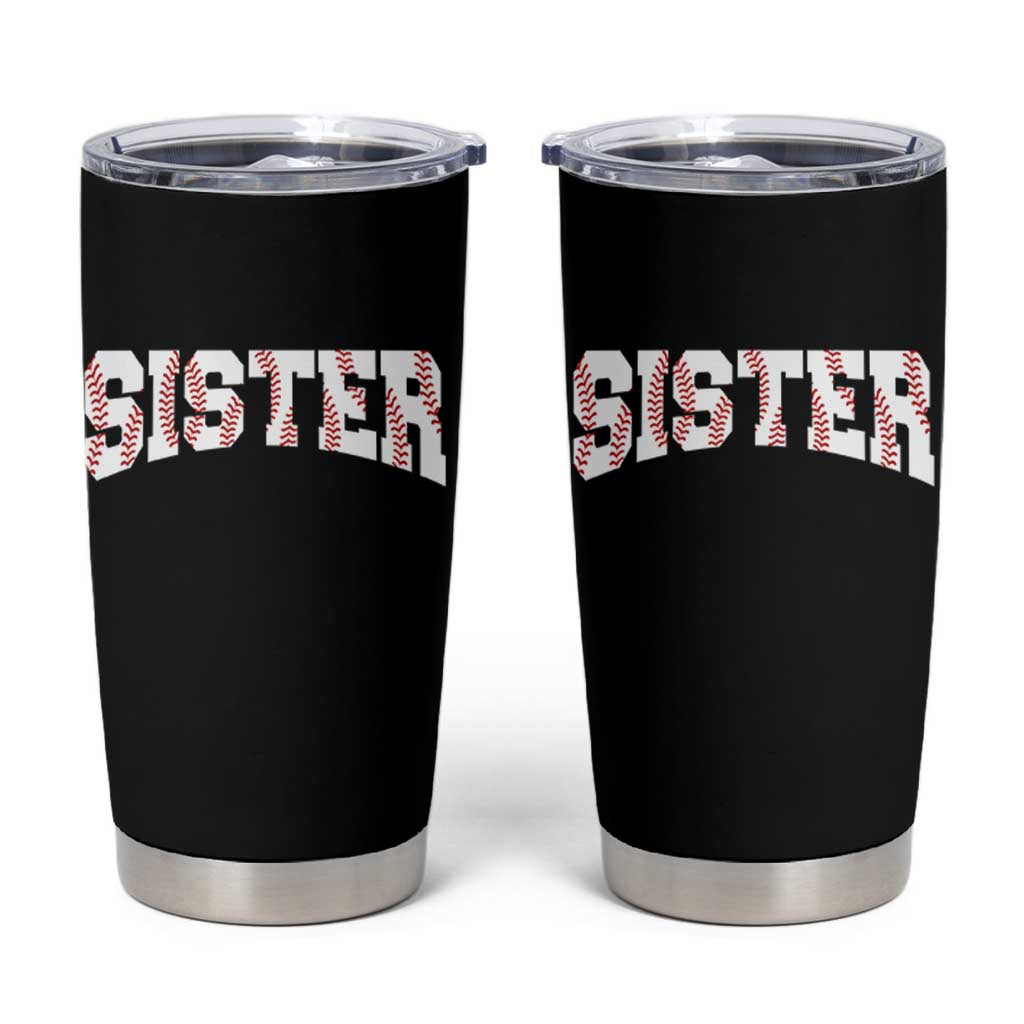 Baseball Sister Tumbler Cup Retro Varsity Baseball Season Family