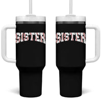 Baseball Sister Tumbler With Handle Retro Varsity Baseball Season Family
