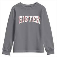 Baseball Sister Youth Sweatshirt Retro Varsity Baseball Season Family