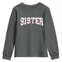 Baseball Sister Youth Sweatshirt Retro Varsity Baseball Season Family