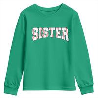Baseball Sister Youth Sweatshirt Retro Varsity Baseball Season Family