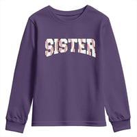 Baseball Sister Youth Sweatshirt Retro Varsity Baseball Season Family