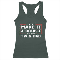 Twin Dad Racerback Tank Top Make It A Double Funny New Dad Fathers Day