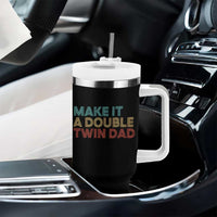 Retro Twin Dad Tumbler With Handle Make It A Double Funny Fathers Day