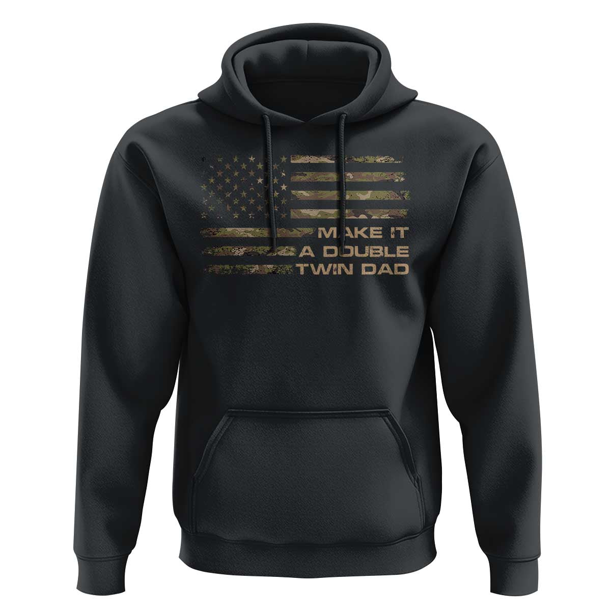 Twin Dad Hoodie Make It A Double Funny Fathers Day Camo American Flag
