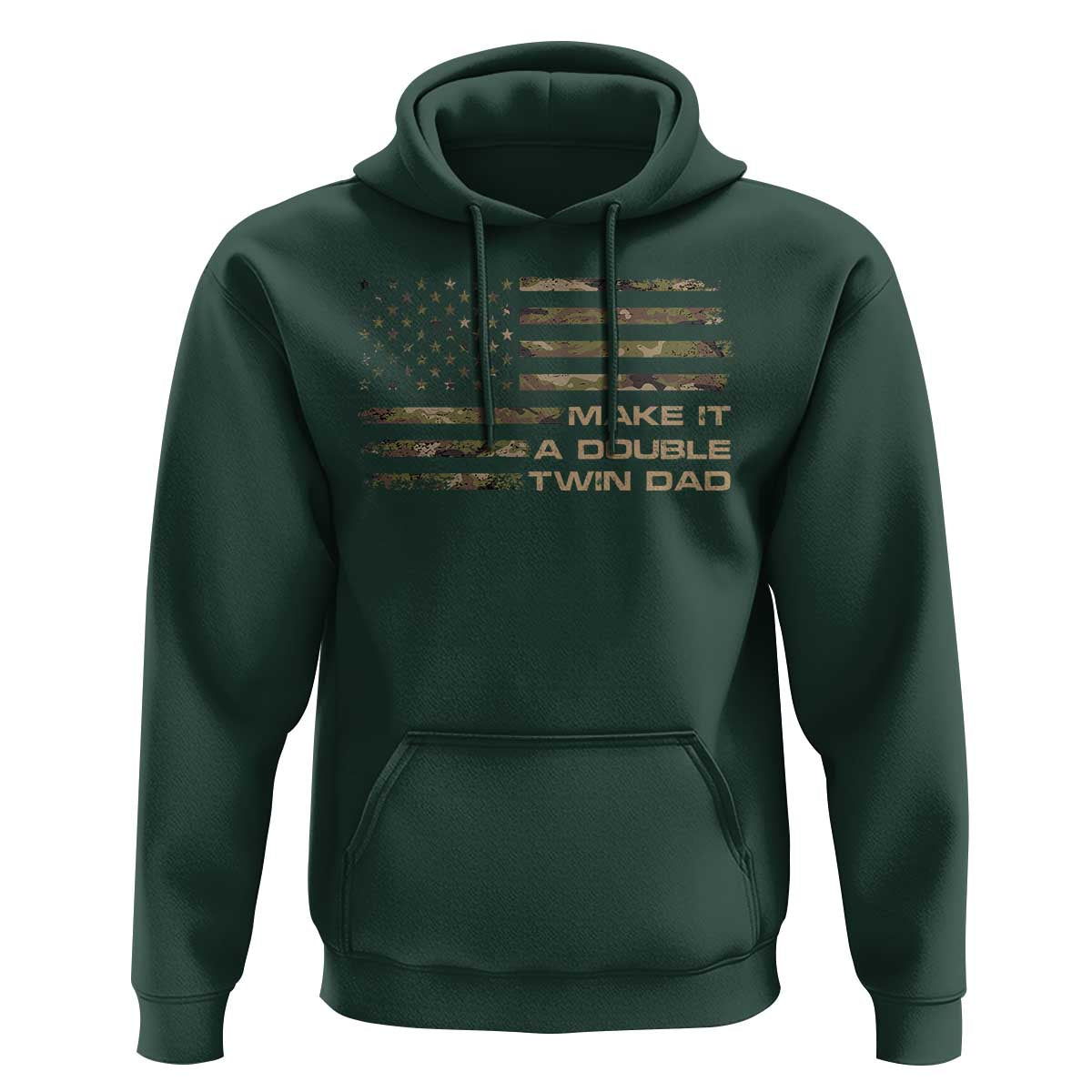Twin Dad Hoodie Make It A Double Funny Fathers Day Camo American Flag