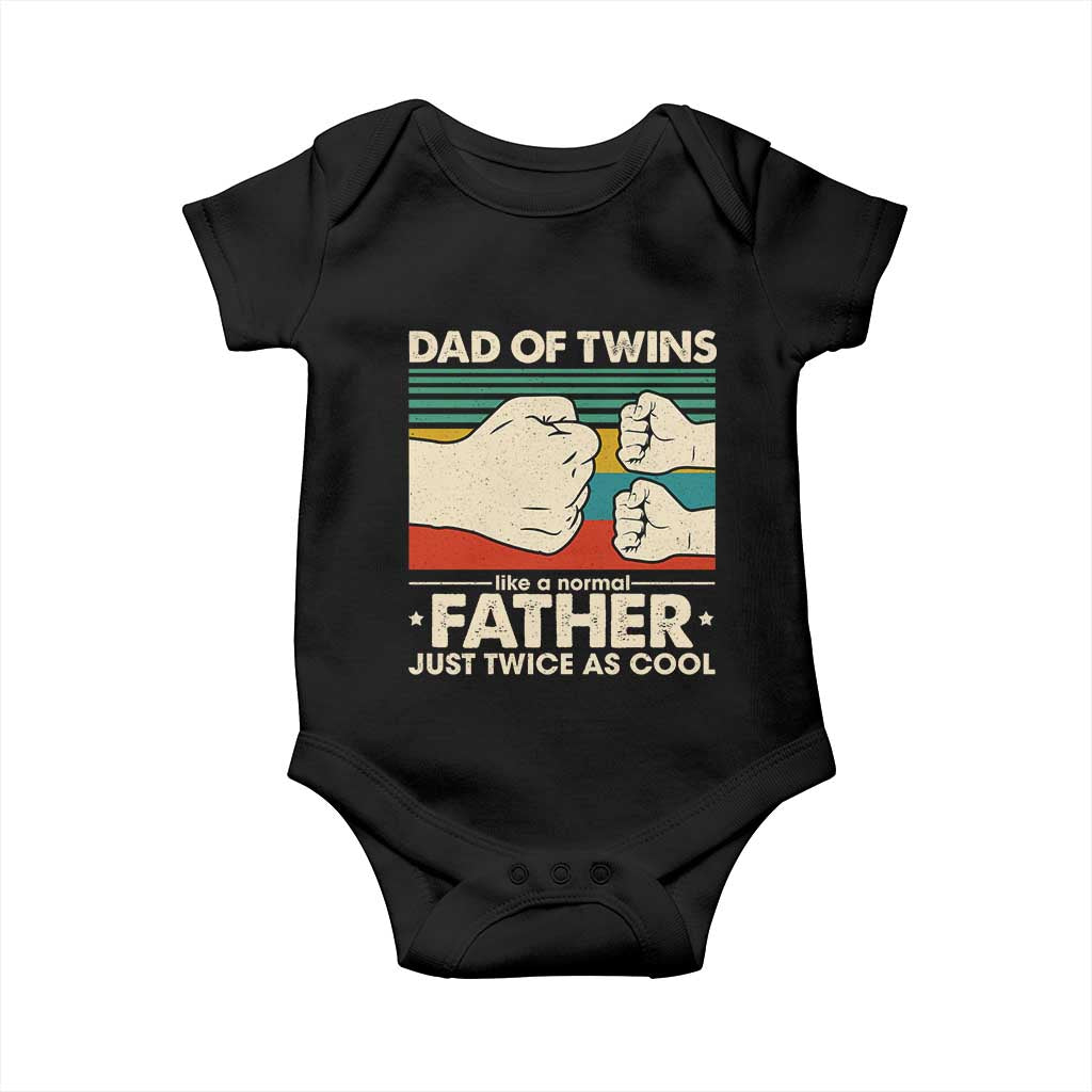 Retro Twin Dad Baby Onesie Like A Normal But Just Twice As Cool