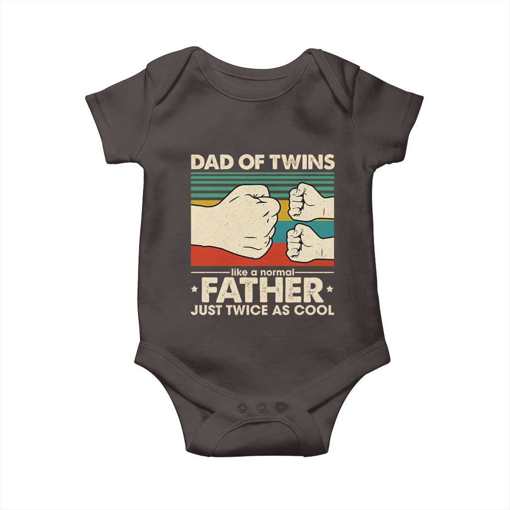 Retro Twin Dad Baby Onesie Like A Normal But Just Twice As Cool