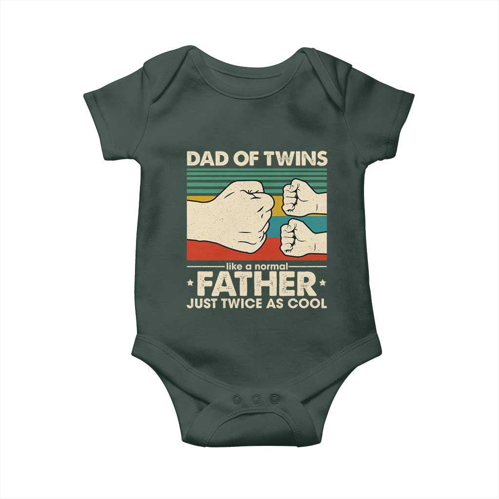 Retro Twin Dad Baby Onesie Like A Normal But Just Twice As Cool