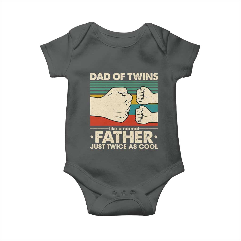 Retro Twin Dad Baby Onesie Like A Normal But Just Twice As Cool