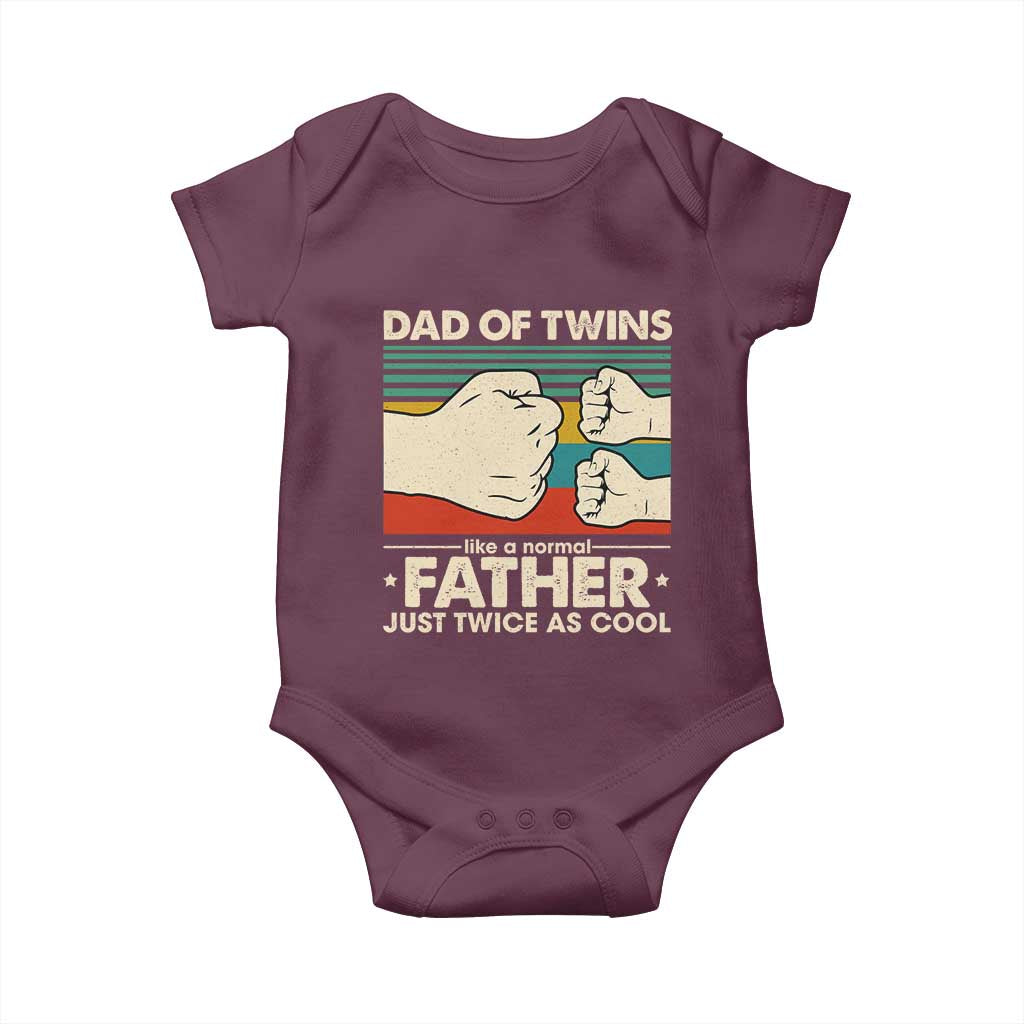 Retro Twin Dad Baby Onesie Like A Normal But Just Twice As Cool