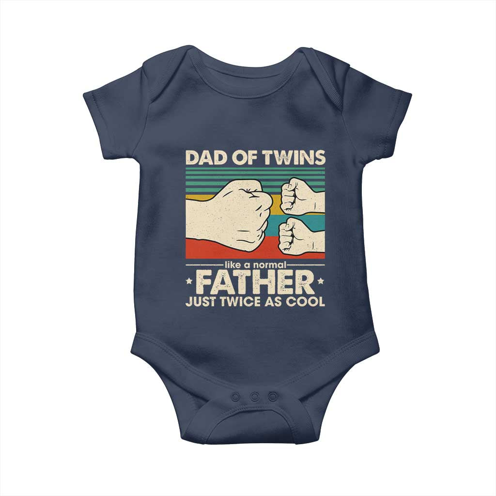 Retro Twin Dad Baby Onesie Like A Normal But Just Twice As Cool
