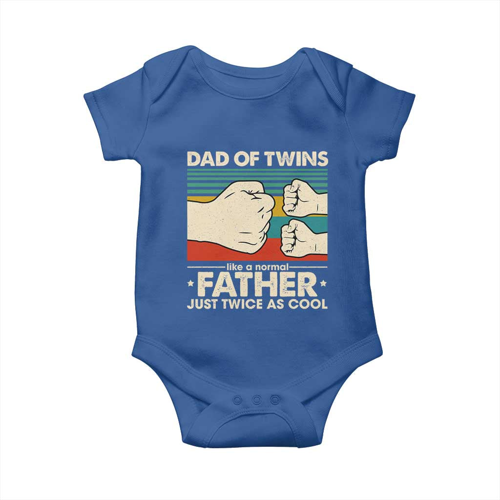 Retro Twin Dad Baby Onesie Like A Normal But Just Twice As Cool