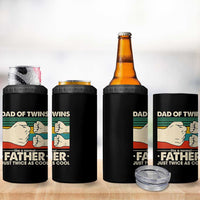 Retro Twin Dad 4 in 1 Can Cooler Tumbler Like A Normal But Just Twice As Cool