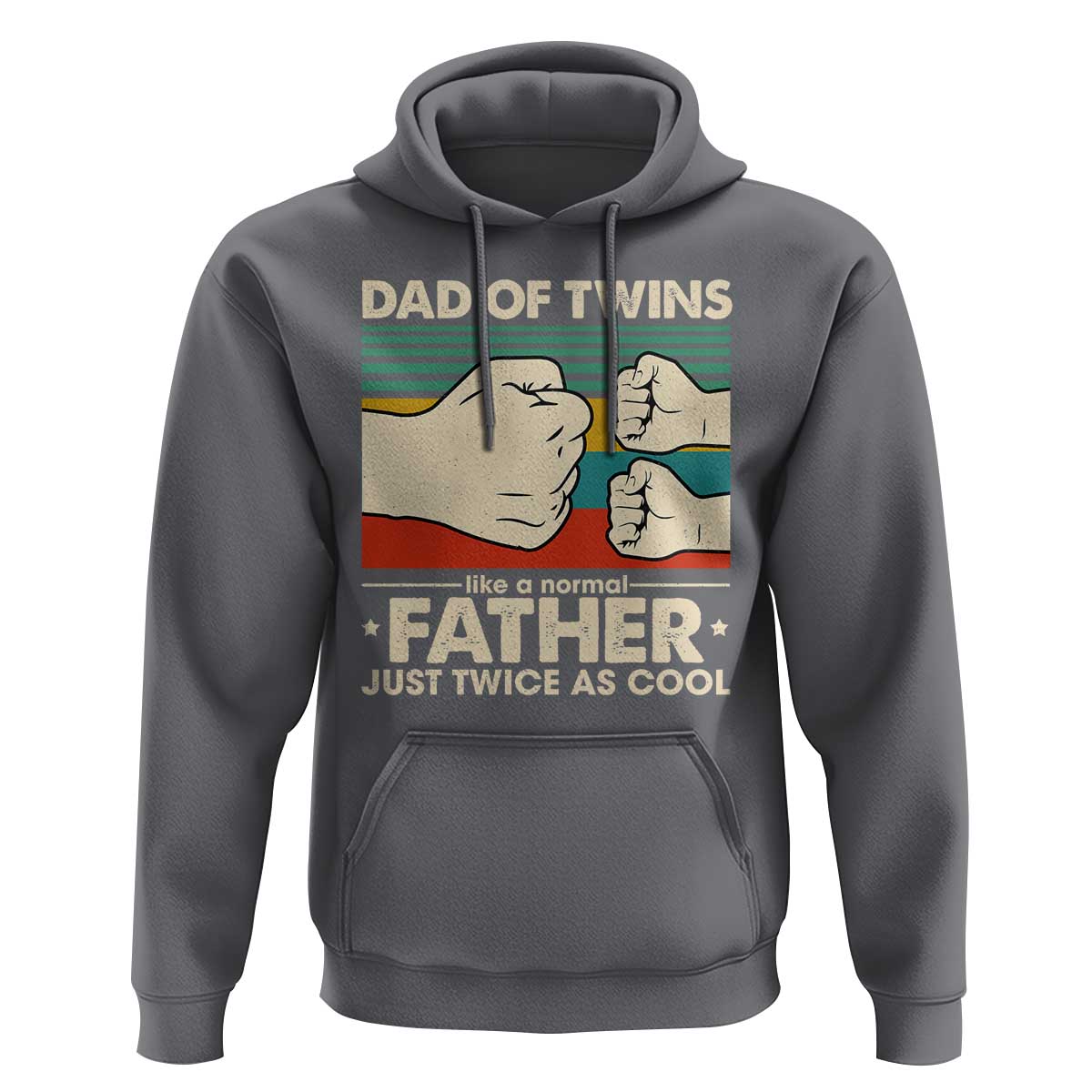 Retro Twin Dad Hoodie Like A Normal But Just Twice As Cool