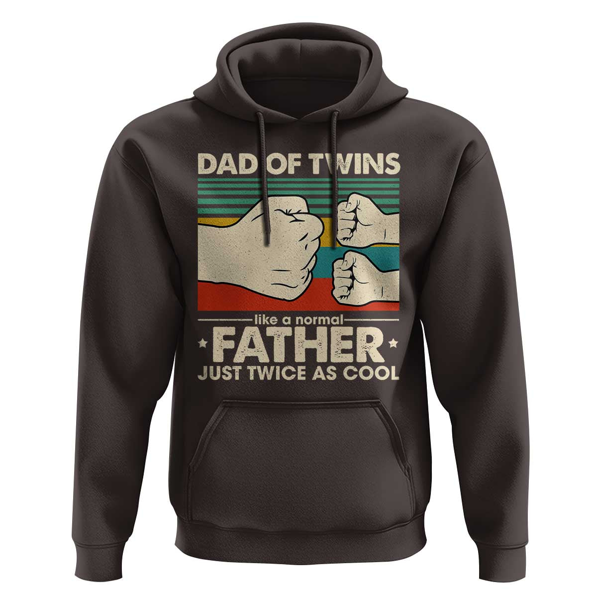 Retro Twin Dad Hoodie Like A Normal But Just Twice As Cool