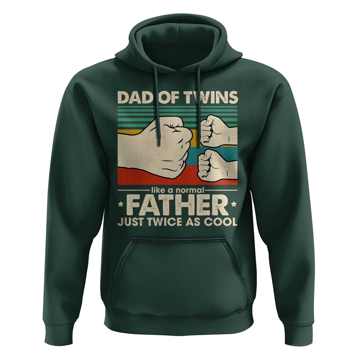 Retro Twin Dad Hoodie Like A Normal But Just Twice As Cool
