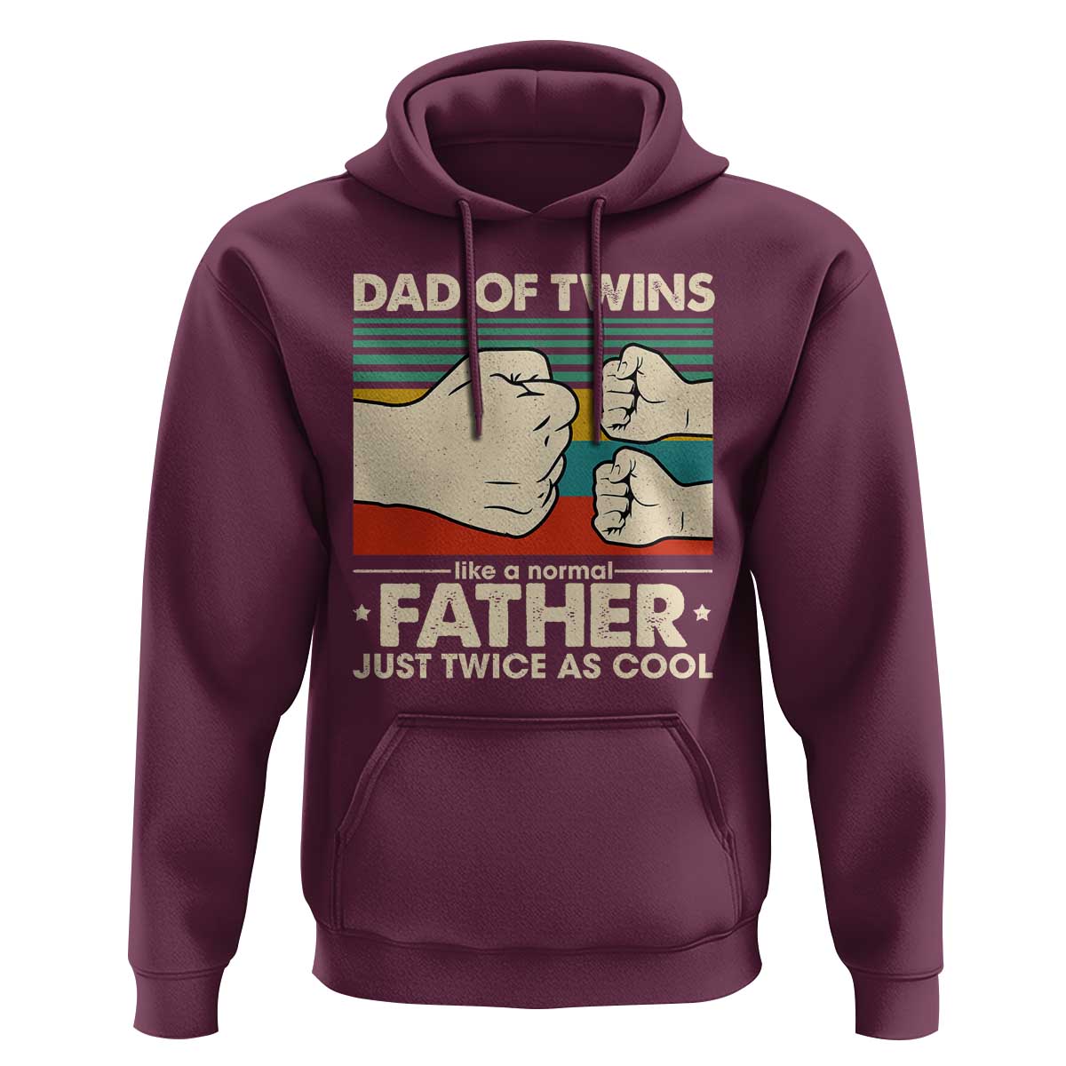 Retro Twin Dad Hoodie Like A Normal But Just Twice As Cool