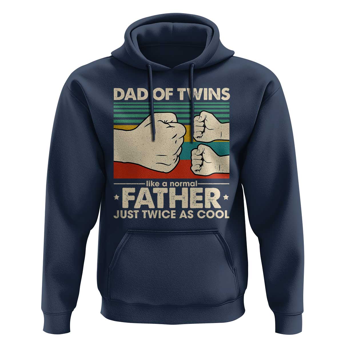 Retro Twin Dad Hoodie Like A Normal But Just Twice As Cool