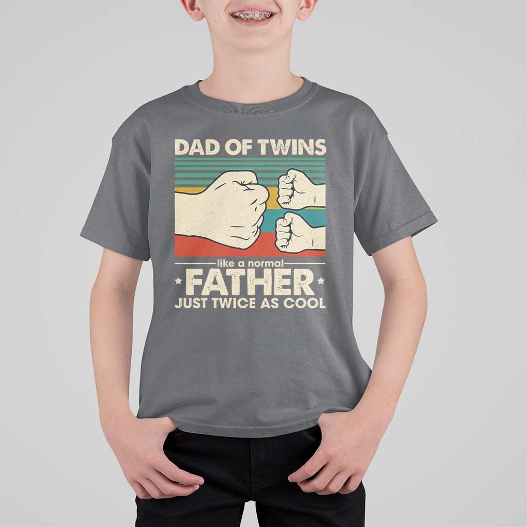 Retro Twin Dad T Shirt For Kid Like A Normal But Just Twice As Cool