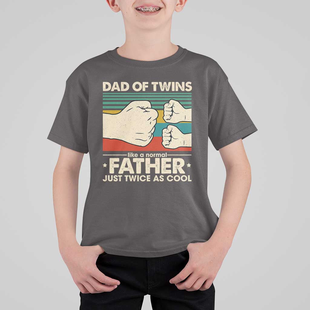 Retro Twin Dad T Shirt For Kid Like A Normal But Just Twice As Cool