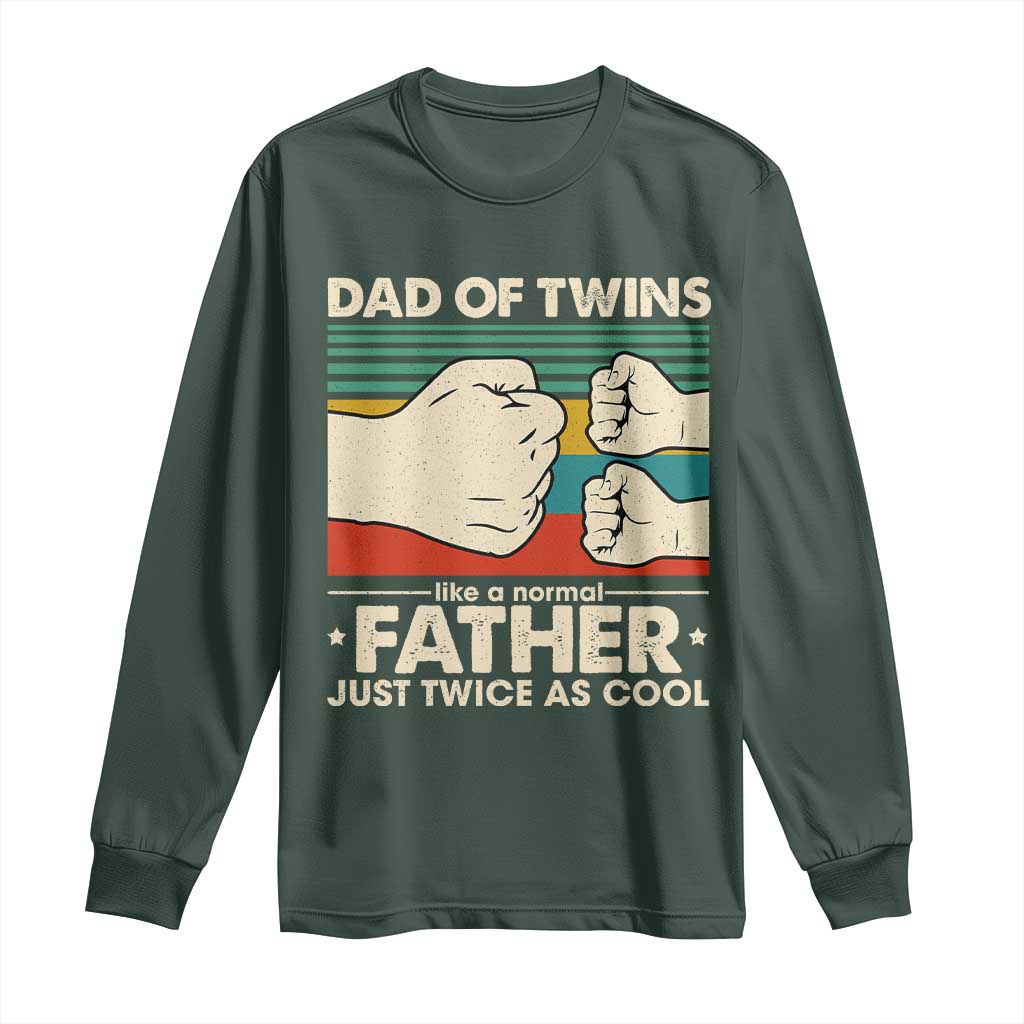 Retro Twin Dad Long Sleeve Shirt Like A Normal But Just Twice As Cool