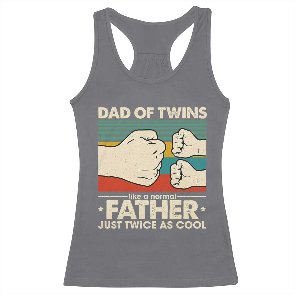 Retro Twin Dad Racerback Tank Top Like A Normal But Just Twice As Cool