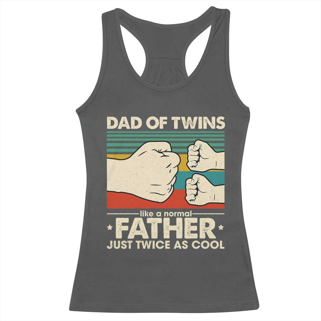 Retro Twin Dad Racerback Tank Top Like A Normal But Just Twice As Cool
