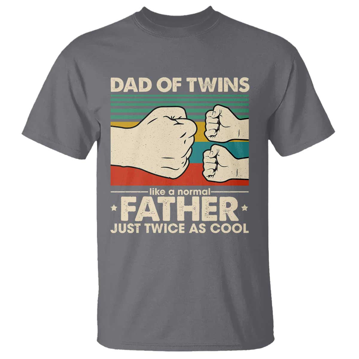Retro Twin Dad T Shirt Like A Normal But Just Twice As Cool