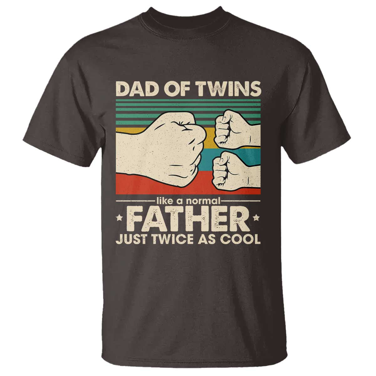 Retro Twin Dad T Shirt Like A Normal But Just Twice As Cool