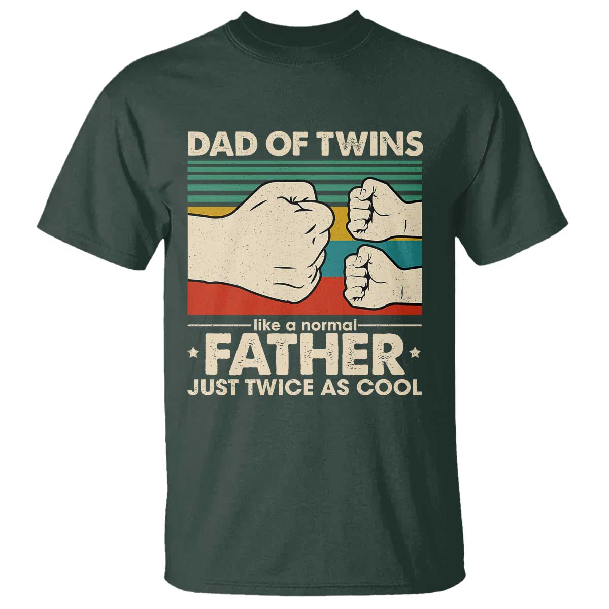 Retro Twin Dad T Shirt Like A Normal But Just Twice As Cool
