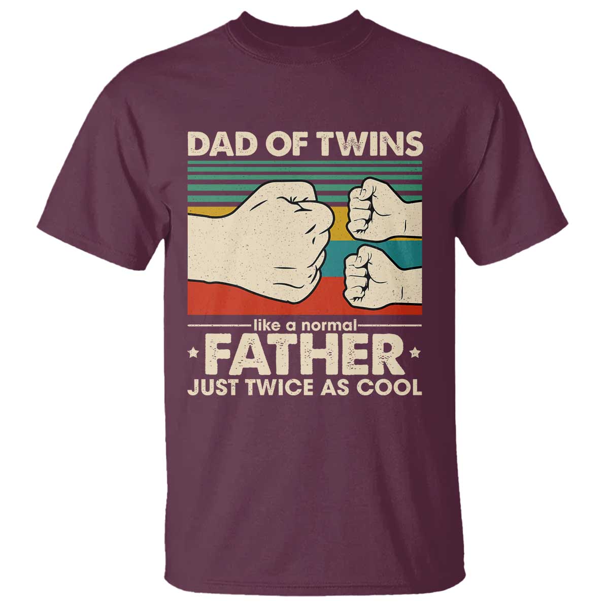 Retro Twin Dad T Shirt Like A Normal But Just Twice As Cool