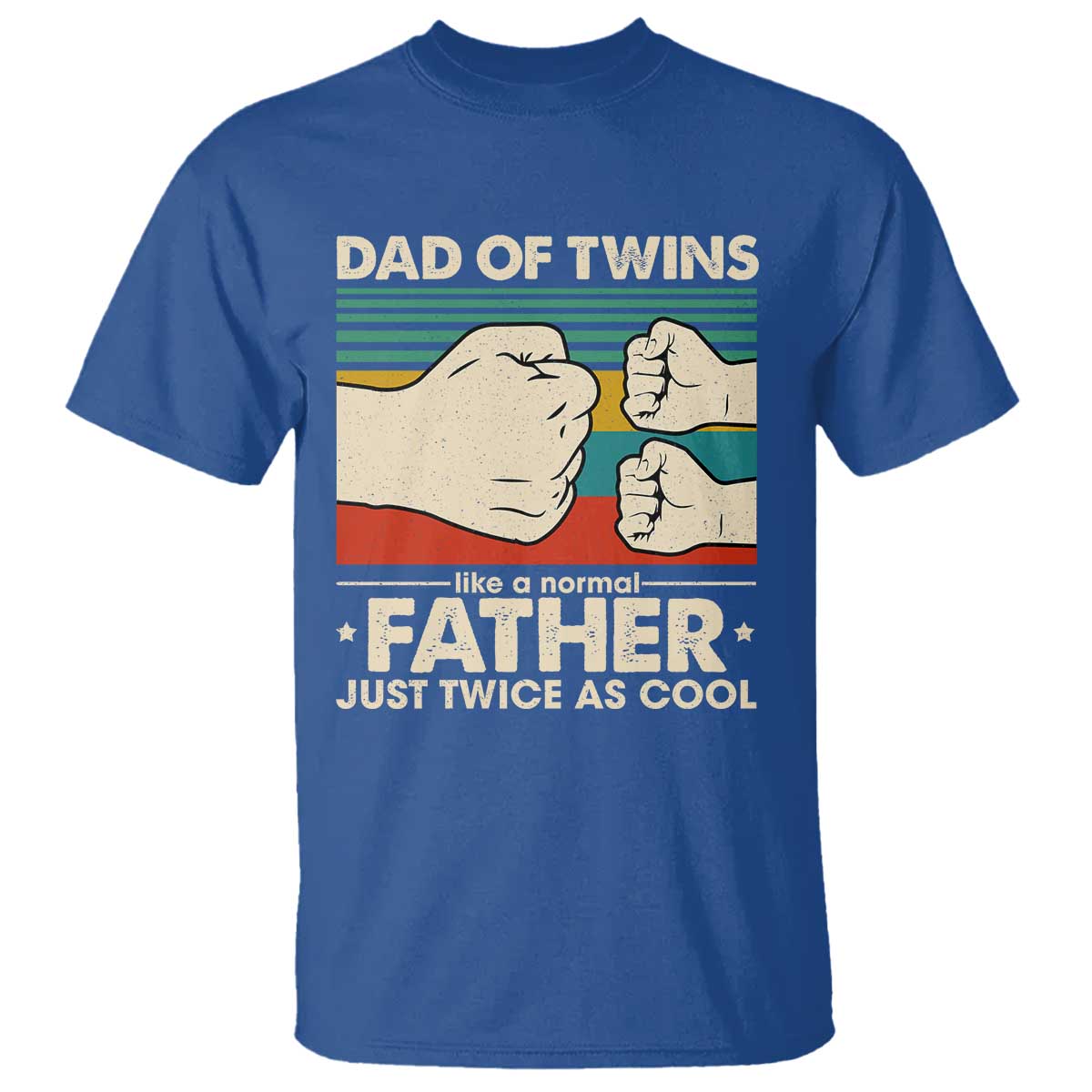 Retro Twin Dad T Shirt Like A Normal But Just Twice As Cool