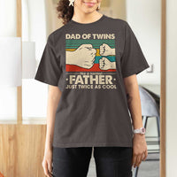Retro Twin Dad T Shirt For Women Like A Normal But Just Twice As Cool