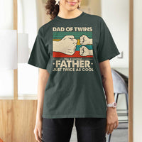Retro Twin Dad T Shirt For Women Like A Normal But Just Twice As Cool