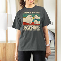 Retro Twin Dad T Shirt For Women Like A Normal But Just Twice As Cool