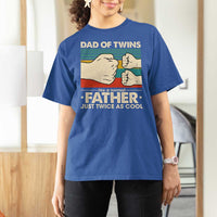 Retro Twin Dad T Shirt For Women Like A Normal But Just Twice As Cool