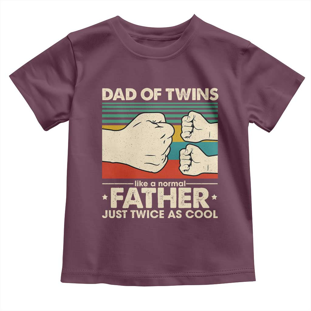 Retro Twin Dad Toddler T Shirt Like A Normal But Just Twice As Cool