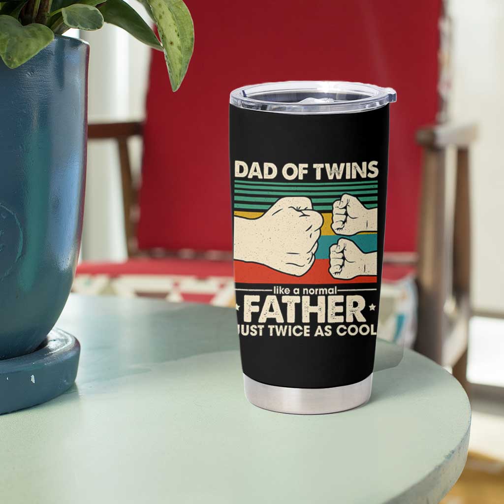 Retro Twin Dad Tumbler Cup Like A Normal But Just Twice As Cool