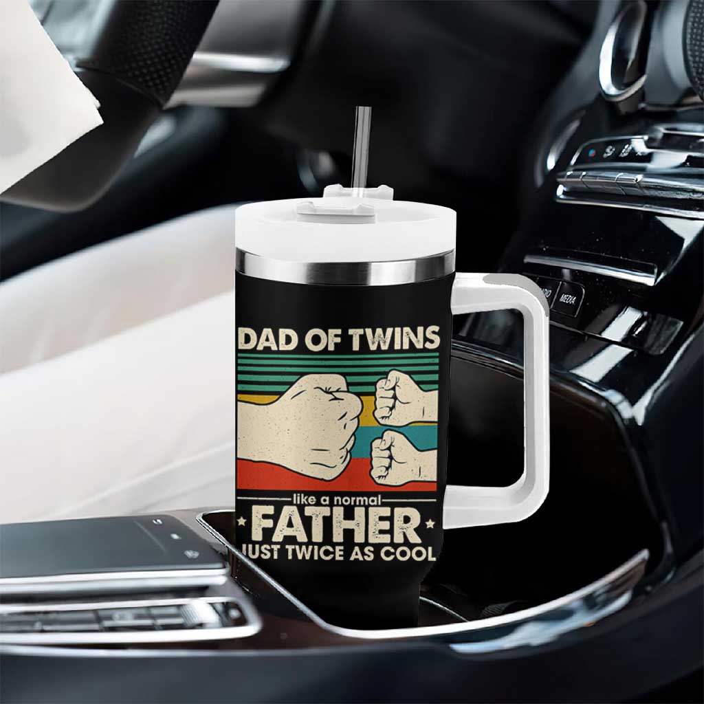 Retro Twin Dad Tumbler With Handle Like A Normal But Just Twice As Cool