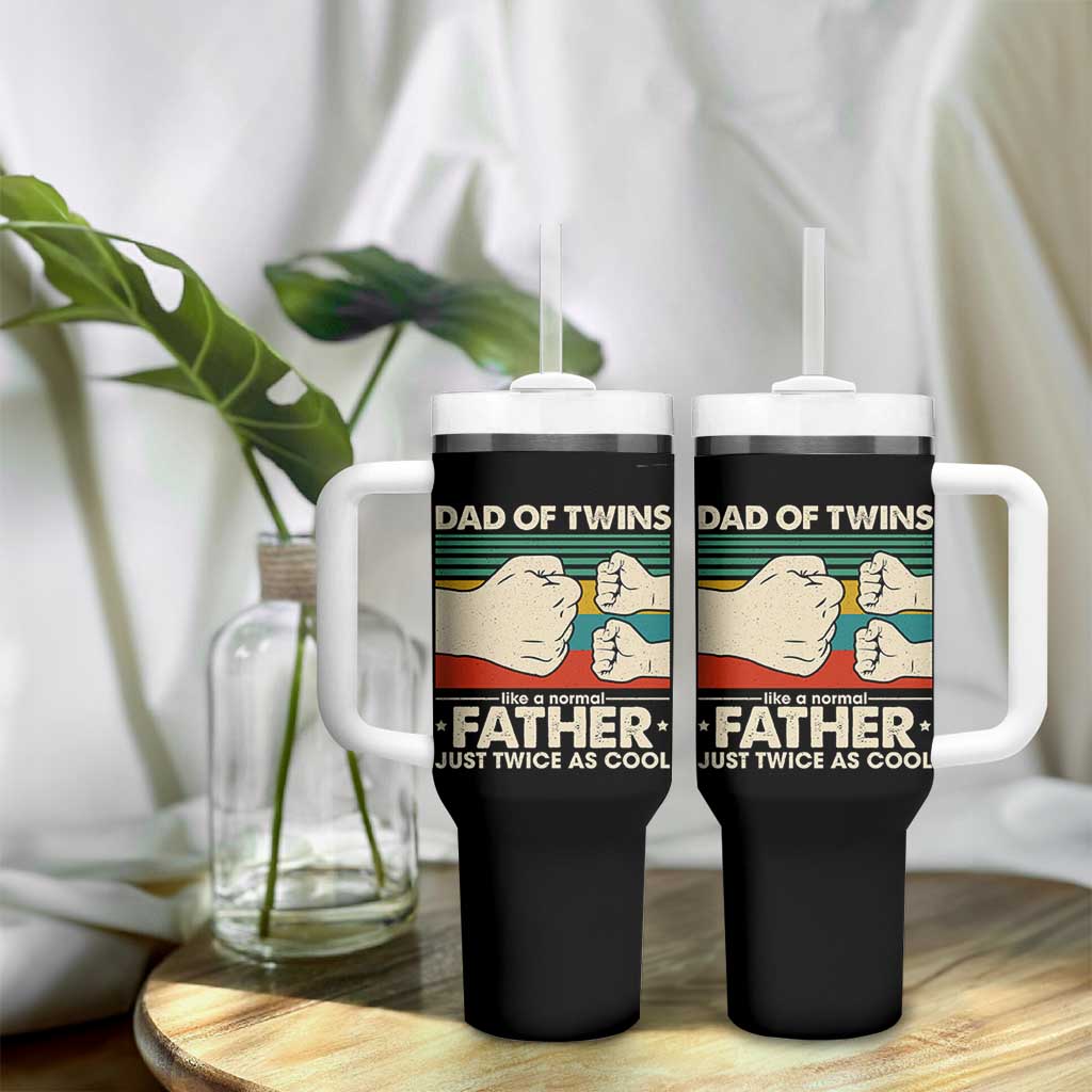 Retro Twin Dad Tumbler With Handle Like A Normal But Just Twice As Cool