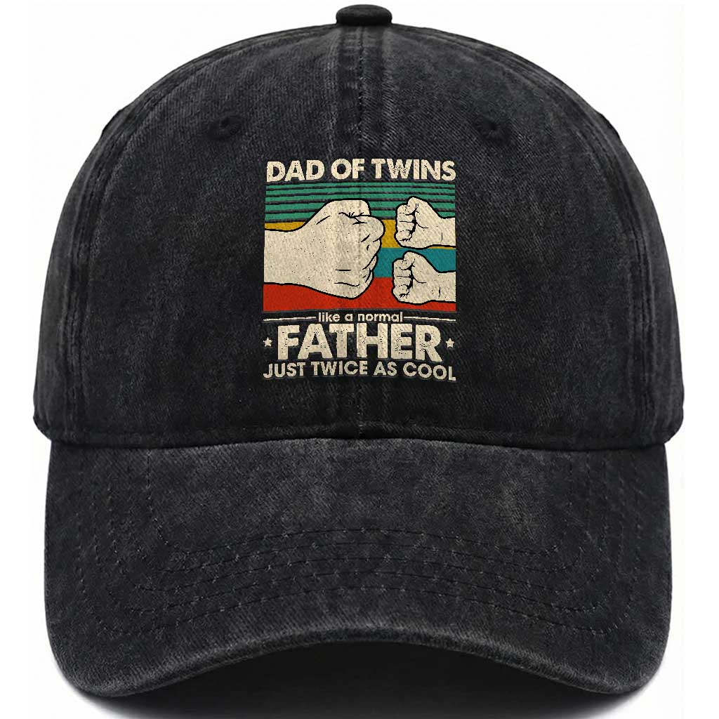 Retro Twin Dad Washed Cotton Baseball Cap Like A Normal But Just Twice As Cool
