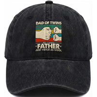 Retro Twin Dad Washed Cotton Baseball Cap Like A Normal But Just Twice As Cool