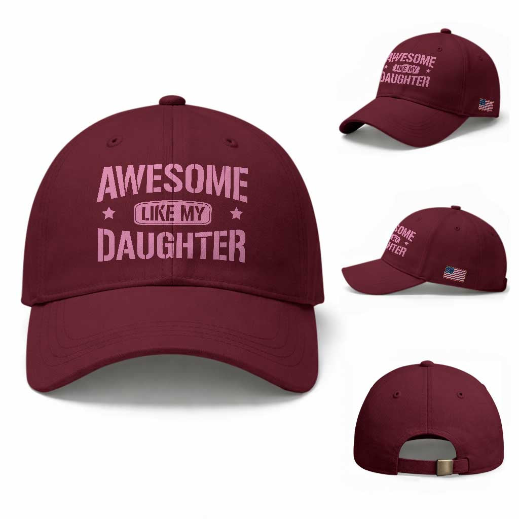 Awesome Like My Daughter Baseball Cap Funny Girl Dad Fathers Day